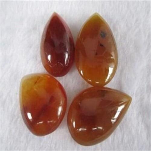 Red agate pendant, Danube stone gravel，Polished into a water droplet shape