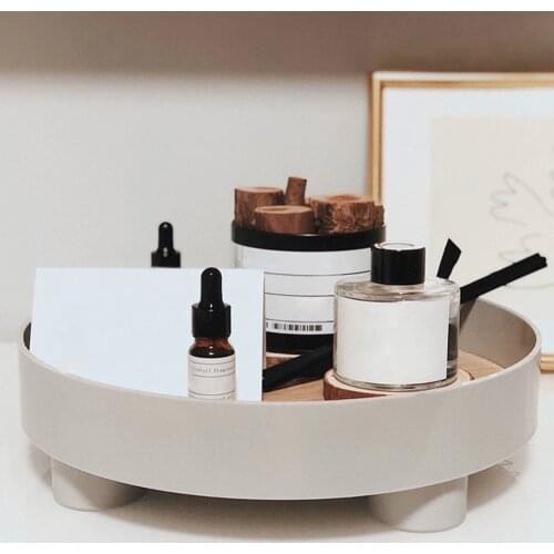 Nordic Round Storage Tray Tableware Fruit Plate Ring Tray Decorative Jewelry Desktop Wedding Kitchen Serving Tray Home Decor