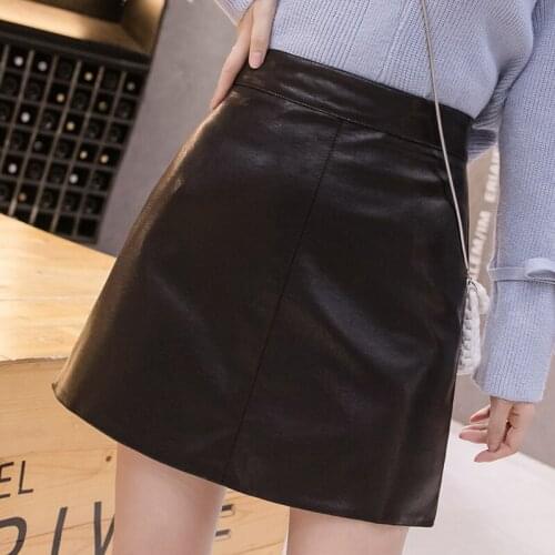 Summer Womens Short Sexy Elegant High Waist Hip-Wrapped Leather Mini Skirt Faldas Mujer Moda 2021 Korean Fashion Clothing A125