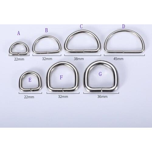 Metal Non-Welded D Ring Adjustable Buckle For Backpacks Straps shoes Bags Cat Dog Collar Dee Buckles DIY Accessorie