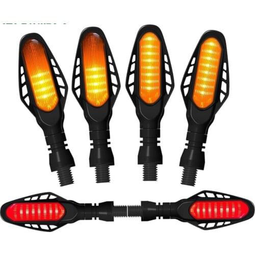 New High Quality 4PCS 16LED Cobra Look Motorcycle Flowing LED Turn Signal Indicator Stop Light DRL Red&Yellow&White12V