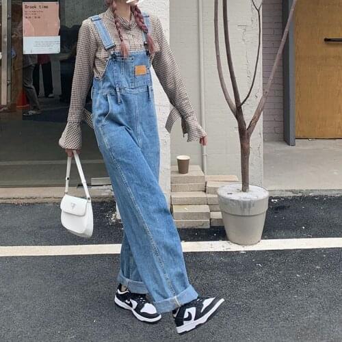 Chinas new womens trousers age-reducing versatile loose thin washed wide leg jeans with overalls in stock