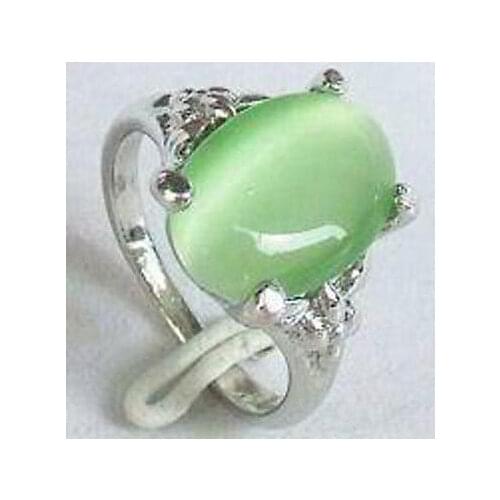 Charming! Apple Green Mexican Opal ring 7 8 9