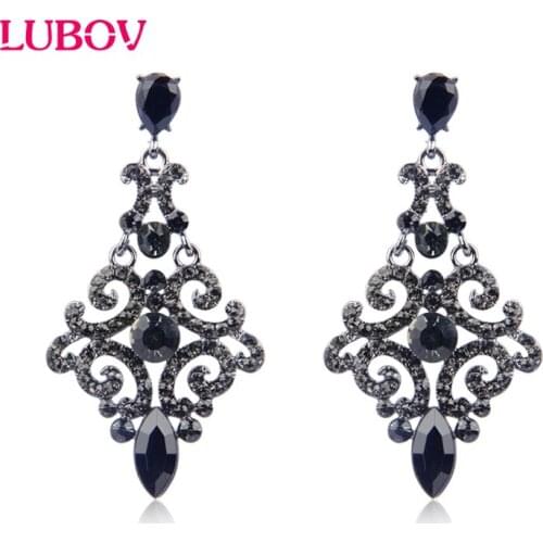 Top Quality Multi-Color Crystal Drop Earrings Hollow Out Metal Alloy Pendant Dangle Earrings Women Jewelry 2018 New Arrival