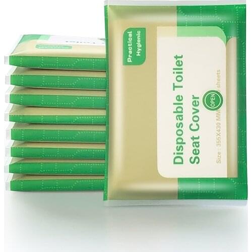 10pcs/set Disposable Paper Toilet Seat Cover Protector Camping Travel Hygienic Toilet Mat Pad Cushion home Bathroom Supplies