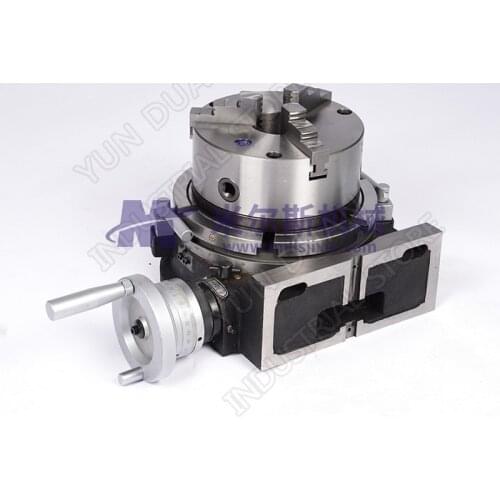 Rotary Table CNC 100mm 4" Indexing Plate Vertical & Horizontal + 80mm 3" Chuck for Milling Drilling Grinding Machine cnc router