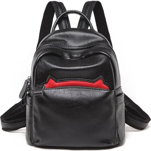 Famous design Lovely Cat ear women shoulder bag backpack fashion Genuine leather backpack Lady Travel bag Multifunction Rucksack