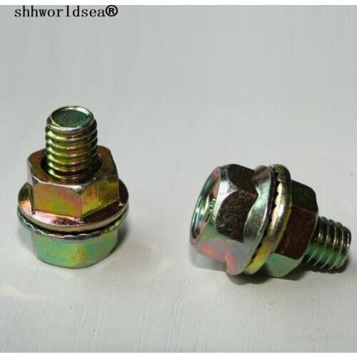 Shhworldsea auto metal clip fastener hexagon screw zinc color