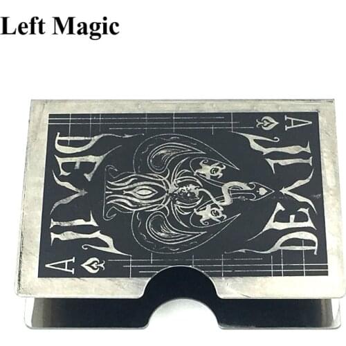 Steel Devil Card Protector Magic Trick Cards Clip Holder Deck Poker Protector Pack Box Case Magic Props Accessory