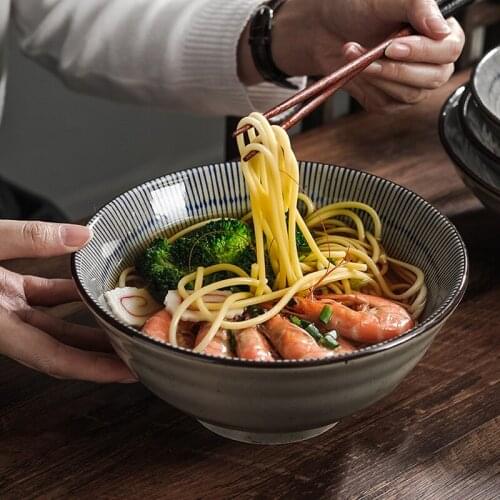 Japanese style soup bowl, large household ceramic bowl, restaurant trumpet bowl, commercial ramen bowl, hat bowl, personality an