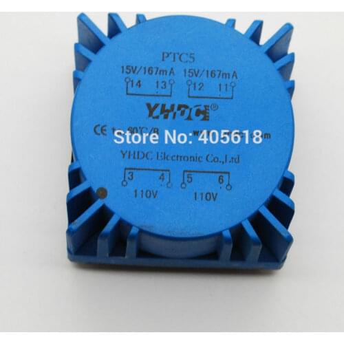 5VA Toroidal Transformers Audio Transformer Dual 110V 50/60HZ Out 15V free shipping