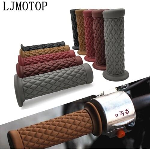 Universal 7/8" 22mm Motorcycle Grips Retro Handle Rubber Handlebar Grip For Suzuki DR 200 250 DR350 350 DRZ 400 650 DR650