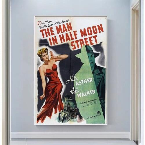 V0726 The Man in Half Moon Street Vintage Classic Movie Wall Silk Cloth HD Poster Art Home Decoration Gift