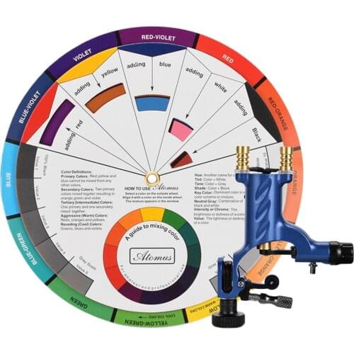 Rotary Tattoo Motor Machine Color Wheel Mixing Guide Chart Tattoo Makeup Set