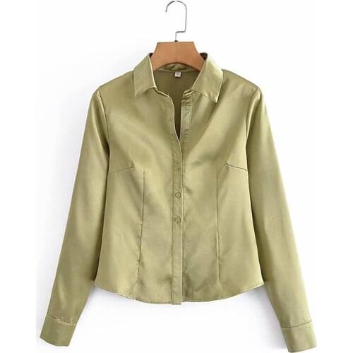 XIKOM 2021 Women High Quality Solid Color Lapel Long Sleeve Slim Fit Shirt Female Vintage Temperament Casual Shirt