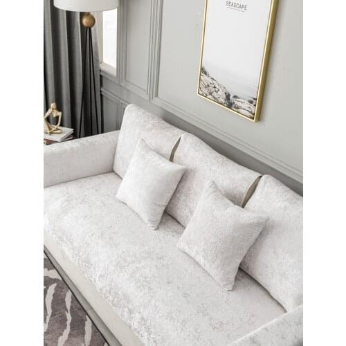 Winter Plush White Sofa Cushion Four Seasons Velvet Nordic Non-Slip Custom Living Room Simple Modern Sofa Towel