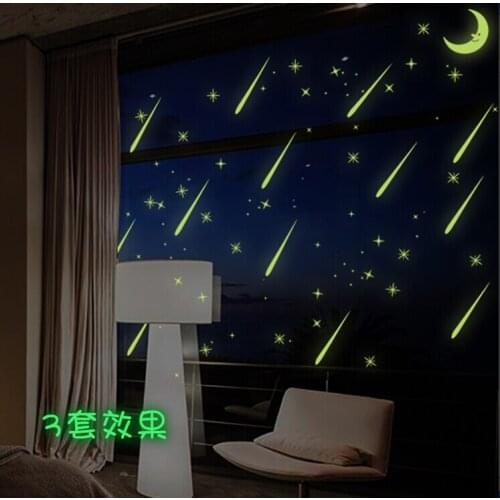 Stars Universe Meteor Moon DIY In The Dark Luminous Wall Sticker Home Decor for Kids Room Wall Decal Home Decoration Ceiling
