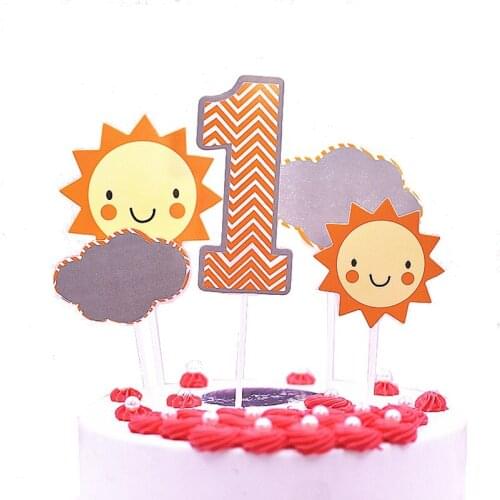 1set DIY Animal Sun Cake Topper Series Birthday Wedding Party Decoration Supplies