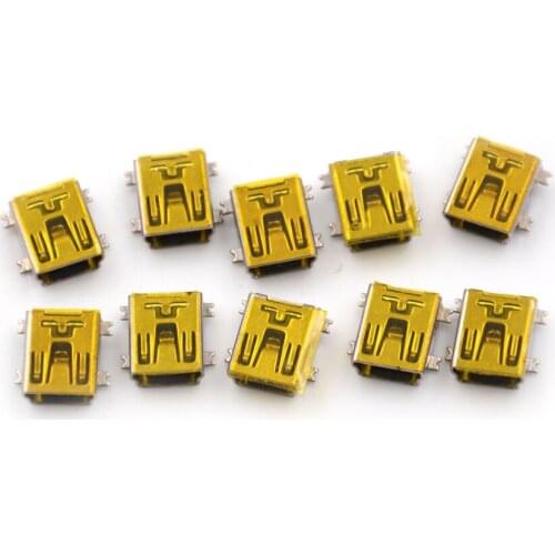 10pcs 5pin Mini USB Female Socket Connector for Tail Charging Mobile Phone High Quality