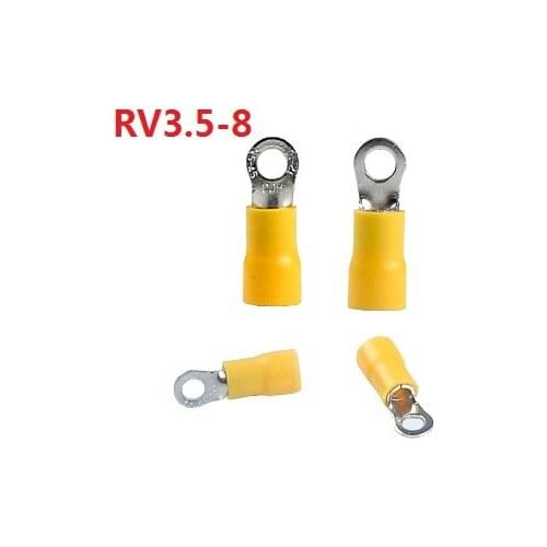 100pcs RV3.5-8 circular Pre insulated end cold-pressed terminal Round shape wire crimp terminals