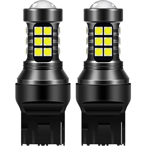 2pcs 7440 W21W T20 WY21W 1156 P21W BA15S T15 W16W 3030 LED SMD Chip Car Brake Lights Auto Reverse Bulb Parking Lamp 12V White