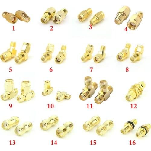 2Pcs SMA to SMA Male Female RF Coaxial SMA Adapter Kit RF Coax Coupling Nut barrel Connector Converter For WIFI 4G Antenna