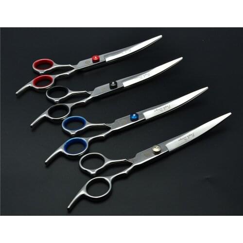 6 inch 17.5cm 4 Colours Brand Curve Hairdressing Scissors Best Dogs Cats Bent Up Cutting Shears Pets Hair Scissors Quality