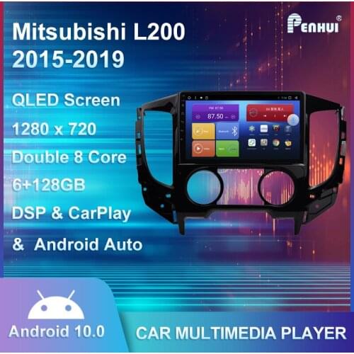 Car DVD For Mitsubishi L200 (2015-2019) Manual A/C Car Radio Multimedia Video Player Navigation GPS Android10.0 Double Din