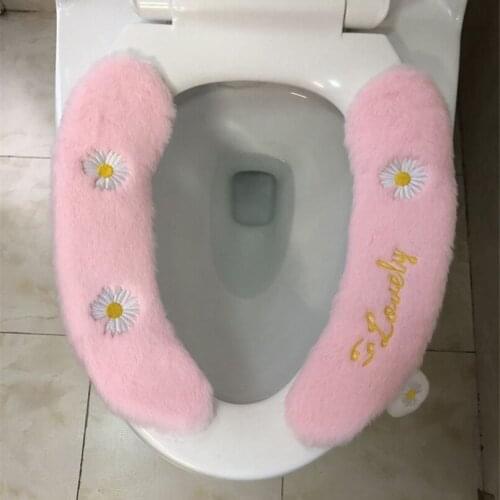 Toilet Cover Cushion Plush Toilet Cover Jogo De Banheiro Conjunto Tapete Universal Cushion Simple Cushion Bathroom Accessories