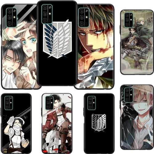 Anime attack on Titan Silicone Cover For Huawei Honor 10i 10 9C 9A RU 9X 9N 9S 9 Pro Lite Play 3E V9 Black Phone Case
