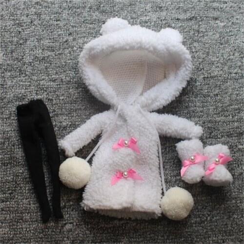 DBS blyth clothes,the winter coat, with black shoes and socks Suitable for joint body 1/6 30cm bjd dolls
