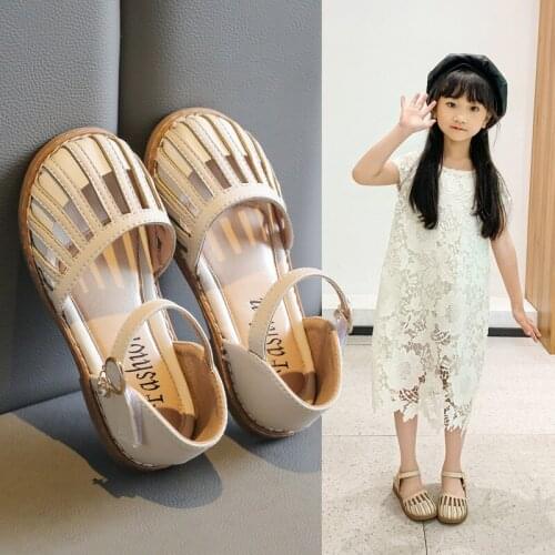 Kids Beach Shoes Princess Summer Gladiator Sandal For Girls Children’S Cut-Outs Fashion Roman Sandals Little Girl Shoe 2021 3-12