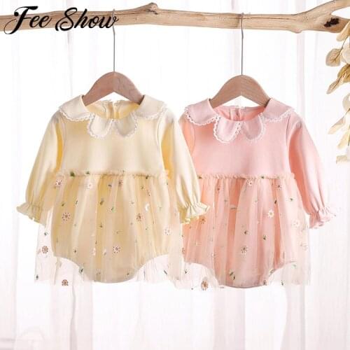 Baby Girl Daisy Romper Newborn Princess Baby Dress For Girl 1st Birthday Party Infant Baby Girl Clothes Cotton Baptism Dress