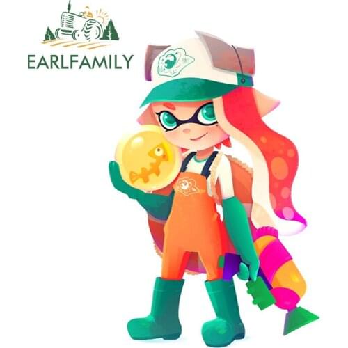 EARLFAMILY 13cm x 8.9cm for Splatoon Cartoon Car Assessoires Stickers Vinyl Car Wrap Decal Waterproof Personality VAN Decoration