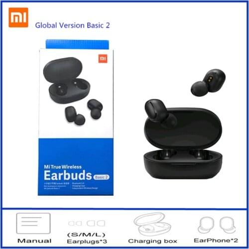 Global Version Xiaomi Airdots TWS Bluetooth 5.0 Headset Mi True Wireless Earbuds Basic 2 Stereo Noise Microphone Voice Control