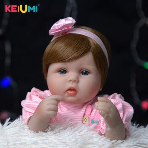 KEIUMI 17 Inch Lifelike Reborn Baby Doll Fantasy Candy Stripes 42 cm Cloth Body Realistic Baby Doll Toys For Kids Birthday Gifts