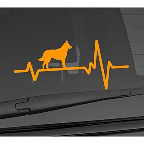 Heart Beat Line Heartbeat DOG BELGIAN MALINOIS shepherd Love Food Bowl Canine Puppy Paw Car Vinyl Sticker Wall Decal 3.75" x 8"