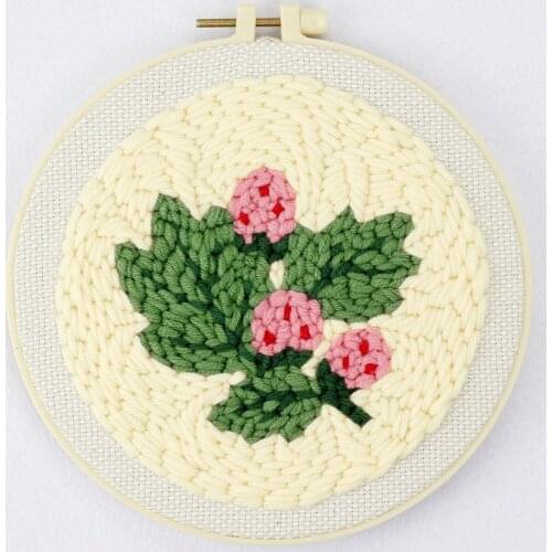 Leaves Punch Needle Embroidery Kit Plant Punch Needle Kit Easy Embroidery DIY Needlework Home Decor Craft Kits English Manual