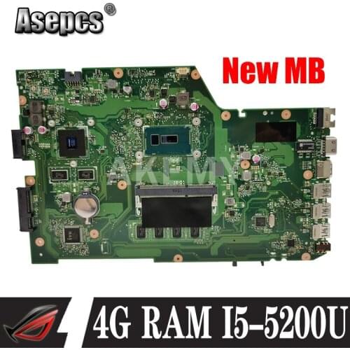 Akemy X751LB Mainboard For Asus X751LJ X751LB A751L X751L Laptop motherboard I5-5200U 4GB-RAM GT920M EDP screen