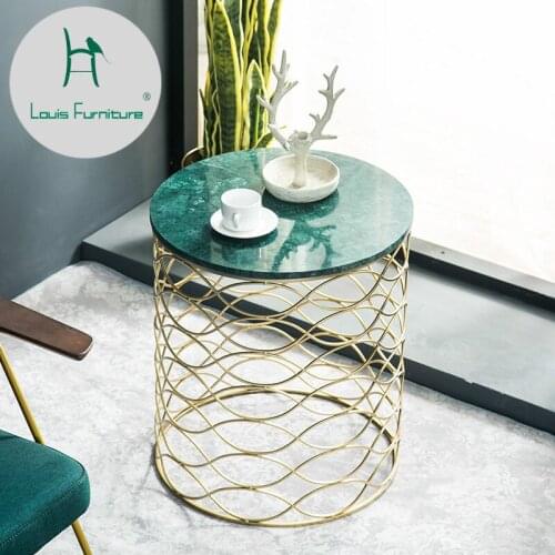 Louis Fashion Coffee Table Scandinavian Marble Sofa Living Room Corner Balcony Creative Style Light Luxury