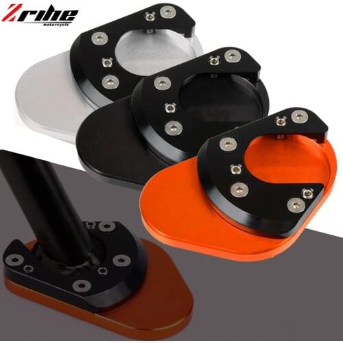 Motorcycle CNC Kickstand Side Stand Extension Pad Support Plate For RC 125 200 390 Enduro Supermoto SM SMC Adventure 690 950 990
