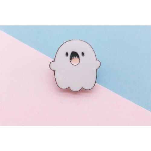 Cartoon Fun Smiley Character Model Skeleton Ghost Enamel Brooch Alloy Badge Denim Clothes Bag Pin Cute Sweet Woman Jewelry Gift