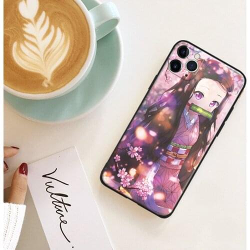 Nezuko Kimetsu No Yaiba Soft Silicone for IPhone Se 6 6s 7 8 Plus X XR XS 11 12 Mini Pro Max Glass TPU Phone Case Cover Shell