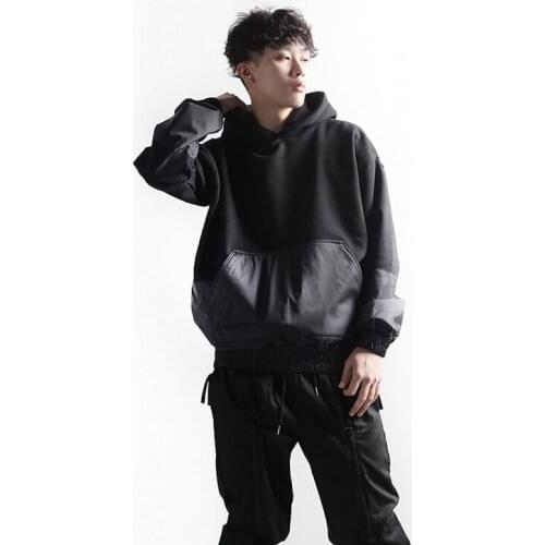 New autumn casual simple side zipper Pullover Hooded for men