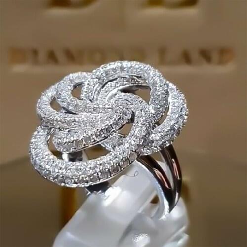 New style hot-selling European and American fashion atmosphere trendy flower line ring jewelry for women