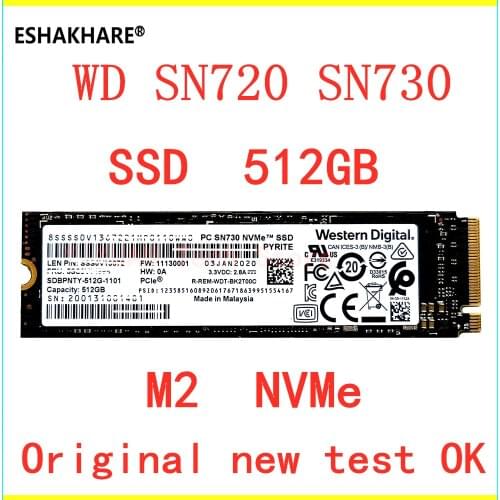 Original Western Digital WD M.2 SSD SN720 SN730 512GB Internal Solid State Drives M2 NVMe PCIe 3.0 x4 Laptop Desktop SSD