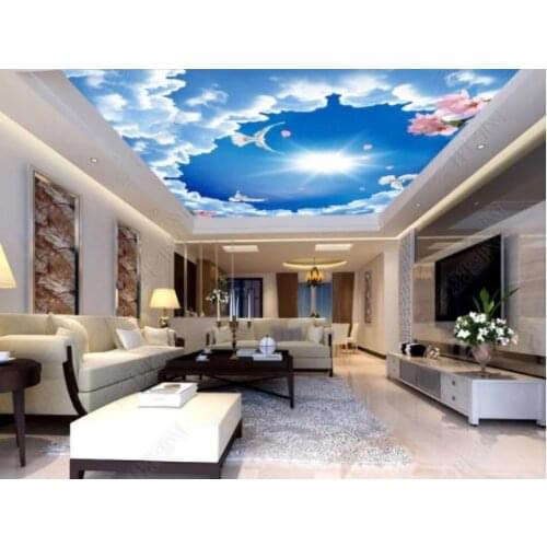 Amazing Sunshine PVC Printing Ceiling Film Blue Sky Stretch Ceiling Film