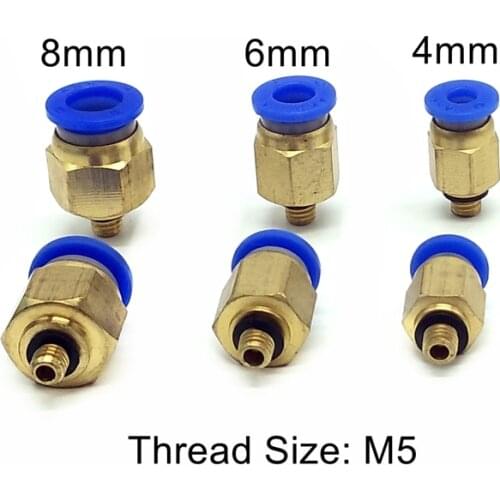 Pneumatic Fitting M5 Thread 4mm 6mm 8mm Tube Quick Joint Connector PC4-M5 PC6-M5 PC8-M5