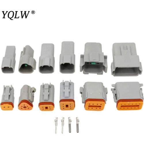 Deutsch Series DT Connectors DT 2/3/4/6/8/12Pin Auto Waterproof Connector Plug Automotive Sealed Electric Male Female 22-16AWG