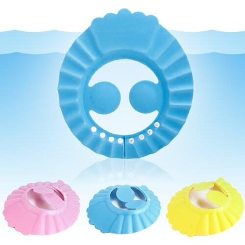 New Adjustable Kids Shower Cap Baby Care Bath Protection for Kid Shower Accessory Baby EVA Soft Kids Shampoo Bath Shower Cap Hat